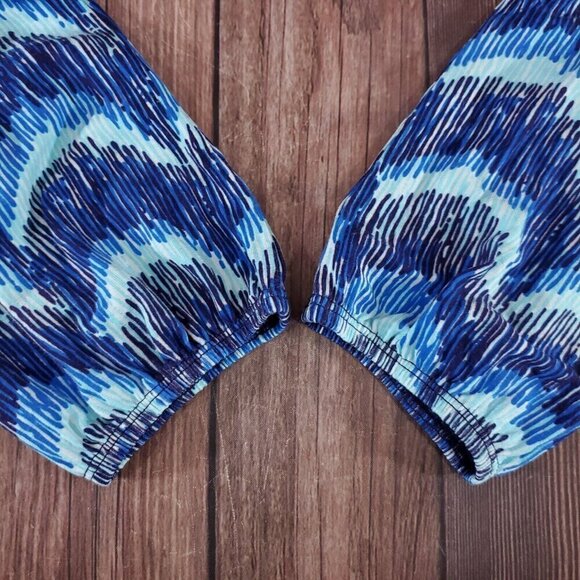 Lilly Pulitzer Womens Size Small Blue Curves Waves Tunic Top Rayon Blend 82028 - Picture 7 of 11